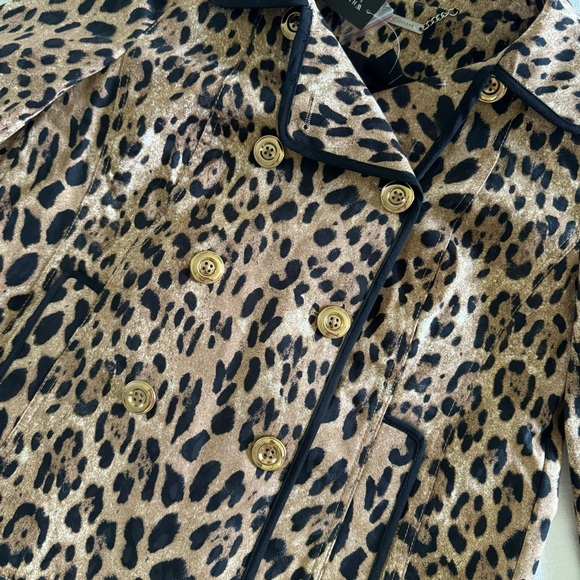White House Black Market Leopard Print Jacket - Size 2 - Picture 5 of 12